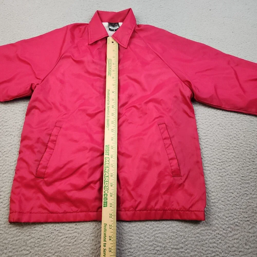 Vintage Weather Breaker Jacket Womens Small Pink Lined Coach Snap Front Packable